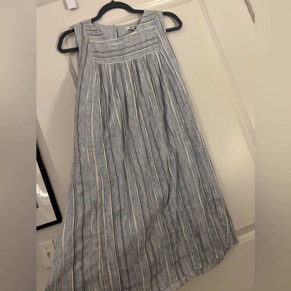 Madewell Light Blue Striped Mini Dress